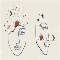 Benjamin Tate Design Celestial elements like stars, moon, sun & planets Designer Splash Back in Natural