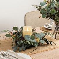Scottish Everlastings Ltd 30cm Rustic Eucalyptus Candle Holder in Green