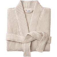 Allure Bath Fashions Unisex Lightweight Waffle Bathrobe, Spa Dressing Gown Kimono in Beige | Size: Large/XL
