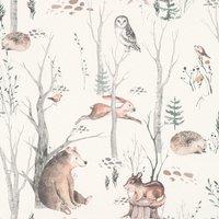 Rasch Walk Woodland Wallpaper in White