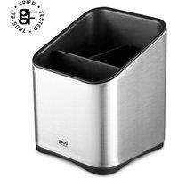Tower GF826192 Utensil Holder with Mirror Finish & Silicone Non-Slip Base, Stainless Steel in Grey | Size: A