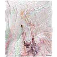 Reinders Unicorn Portrait Silky Touch Super Soft Throw Blanket 152 X 127 cm in White