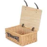Red Hamper 51cm Buff Willow Empty Picnic Basket with Pinewood Lid in Brown | Size: XL