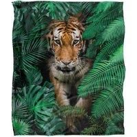 Reinders Jungle Tiger Silky Touch Super Soft Throw Blanket 152 X 127 cm in White