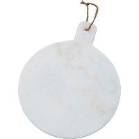 Orsina Round White Marble Paddle Chopping & Serving Board, Durable Natural Stone Board For Kitchen Use