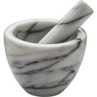 Orsina White Marble Mortar & Pestle, Elegant Natural Marble Grinder with Wide Rim for Secure Grip