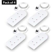 Geepas 2 Gang Extension Lead, 2M Cable in White