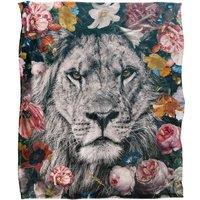 Reinders Floral White Lion Silky Touch Super Soft Throw Blanket 152 X 127 cm