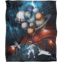 Reinders Astronaut Solar System Balloons Silky Touch Super Soft Throw Blanket 152 X 127 cm in White
