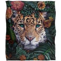 Reinders Tiger Silky Touch Super Soft Throw Blanket 152 X 127 cm in White