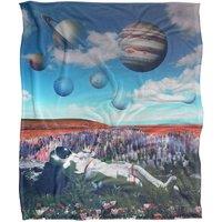 Reinders Austronaut Solar System Meadow Silky Touch Super Soft Throw Blanket 152 X 127 cm in White