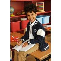 Cool Club Boy's Zip-Up Varsity Sweatshirt in Navy | Size: 3 Years