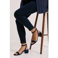 Dorothy Perkins Women's Tommi Barely There Mid Block Heel Sandals in Navy | Size: 7