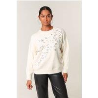 Blue Vanilla Women's Ivory Long Sleeve Crew Jumper | Size: S/M