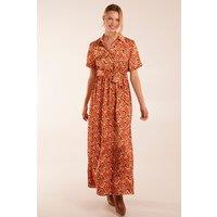 Blue Vanilla Women's Maxi Shirt Belt Dress in Orange | Size: 8