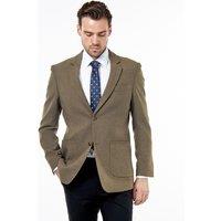 XPOSED Men's Sean Wool Blend Stretch Tweed Jacket in Khaki | Size: 40