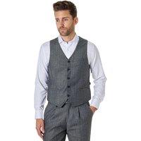 XPOSED Men's Tyler Herringbone Waistcoat Vintage Elegance in Grey | Size: 44