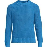 Lands' End Men's Shaker Rib Drifter Cotton Jumper in Blue | Size: XL
