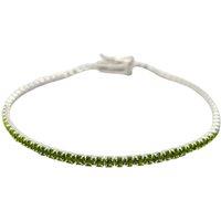 Harfi Women's Peridot August Birthstone Sterling Silver Tennis Bracelet in Green | Size: 18 cm