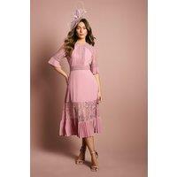 Coast Women's Lace Insert Midi Dress in Antique Rose | Size: 10