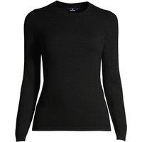 Lands' End Women's Petite Crew Neck Cashmere Jumper in Black | Size: 8