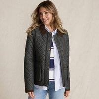 Lands' End Women's Quilted Waxed Cotton Barn Jacket in Green | Size: 20