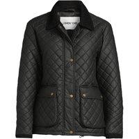 Lands' End Women's Quilted Waxed Cotton Barn Jacket in Black | Size: 10-12