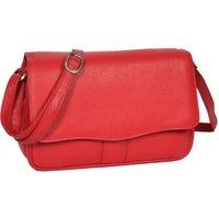 House of Leather Women's Womens Real Leather Shoulder Bag Mid Size Bag Matilda Black in Red | Size: Medium