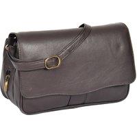 House of Leather Women's Womens Real Leather Shoulder Bag Mid Size Bag Matilda Black in Brown | Size: Medium