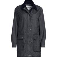 Lands' End Women's Waxed Cotton Barn Coat in Dark Navy | Size: 14-16