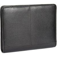 House of Leather Women's Real Leather Folio Bag Document Organiser File Folder Case Braga Black | Size: Medium