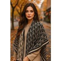 Lemon Daisy Accessories Women's Amal Autumn Winter Scarf Shawl in Black