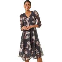 Floral Print Hanky Hem Dress