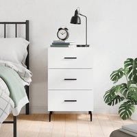 Berkfield Home Bedside Cabinet White 40x40x66 cm Engineered Wood | Size: 40 x 40 x 66 cm