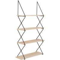 Orsina Stylish 4 Layer Shelf, Durable Design Metal Frame Shelf For Balcony, Ample Storage Hanging Frame Shelf in Natural