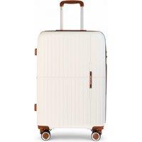 Infinity Leather Hard Shell Cabin 37 x 22 x 56 cm PP Luggage Suitcase Suitable for Easyjet, Ryanair in White