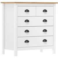 Berkfield Home Sideboard Hill White 79x40x80 cm Solid Pine Wood | Size: 79 x 40 x 80 cm