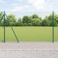 Berkfield Home Euro Fence with 7 Flanged Posts 1.5x10 m Galvanised Steel in Silver