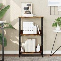 Berkfield Home Bookshelf Smoked Oak 50x33x82 cm Engineered Wood in Brown | Size: 50 x 33 x 82 cm