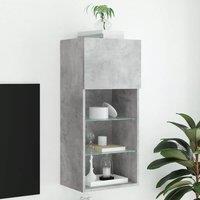 Berkfield Home TV Cabinet with LED Lights Concrete Grey 40.5x30x90 cm