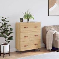 Berkfield Home Chest of Drawers Sonoma Oak 69.5x34x90 cm Engineered Wood in Brown