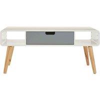 Orsina Display Coffee Table, Compact Wooden Table, Elegant Coffee Table with Storage, Sturdy Coffee Table for Home in White
