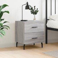 Berkfield Home Bedside Cabinet Grey Sonoma 40x35x47.5 cm Engineered Wood