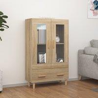 Berkfield Home Highboard Sonoma Oak 70x31x115 cm Engineered Wood in Brown | Size: 70 x 31 x 115 cm