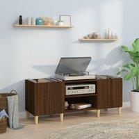 Berkfield Home Record Cabinet Brown Oak 121x38x48 cm Engineered Wood | Size: 121 x 38 x 48 cm