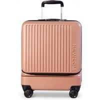 Infinity Leather Durable EasyJet Ryanair 39 x 26 x 51.5 cm Front Open Cabin Luggage Travel Suitcase in Pink