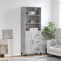 Berkfield Home Highboard Concrete Grey 69.5x34x180 cm Engineered Wood