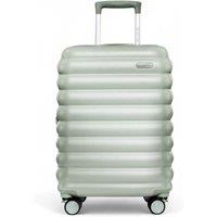 Infinity Leather Hard Shell Cabin 37 x 22 x 55 cm TSA Secure Luggage Suitcase Suitable for Easyjet, Ryanair in Green