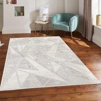 Desire Rugs Mabel Modern Contemporary Living Room Area Rug - Abstract Geometric in Stone | Size: 120 cm x 170 cm