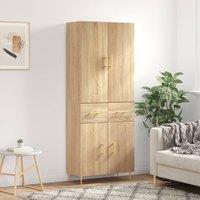 Berkfield Home Highboard Sonoma Oak 69.5x34x180 cm Engineered Wood in Brown
